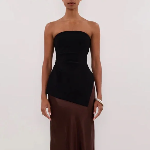 Dissh LUKE BLACK LONGLINE BANDEAU TOP - Picture 2 of 10